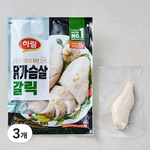 하림 닭가슴살 갈릭 8개입, 800g, 3개