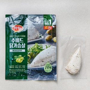 하림 수비드 닭가슴살 바질&올리브 6개입, 600g, 1봉