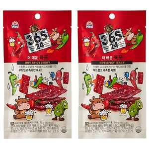 삼육오점이사 해표 365 24 더 매운 육포, 30g, 2개