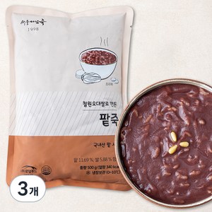 서울마님죽 팥죽 (냉장), 500g, 3개