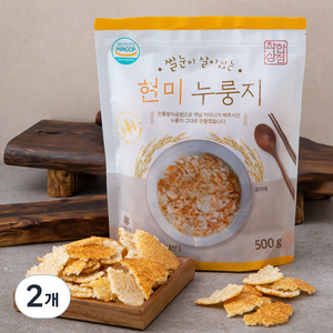 착한상점 쌀눈이 살아있는 현미 누룽지, 500g, 2개