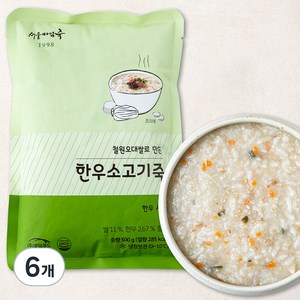 서울마님죽 한우 소고기죽 (냉장), 500g, 6개