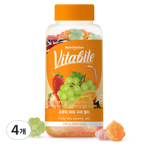 비타바이트 과일맛 멀티 비타 구미젤리 80개입, 240g, 4개