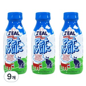 질 ZEAL 뉴질랜드 프리미엄 강아지우유 펫밀크, 우유맛, 380ml, 9개