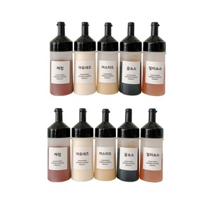 살림공간 소스통 블랙 + 라벨 18종, 300ml, 10개