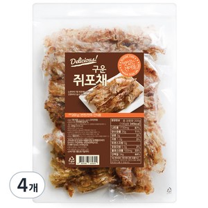 해맑은푸드 구운 쥐포채, 200g, 4개