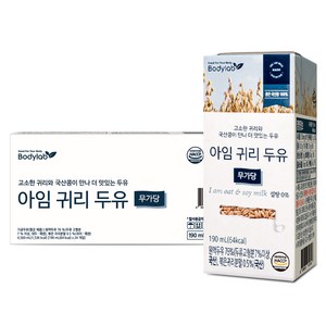 바디랩 아임 귀리 두유 무가당, 190ml, 24개