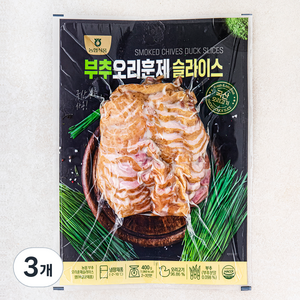 농협식품 부추 오리훈제 슬라이스 2~3인분, 400g, 3개