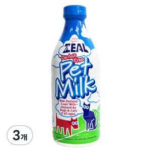 질 ZEAL 뉴질랜드 프리미엄 강아지우유 펫밀크, 우유맛, 1L, 3개