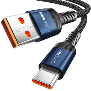 코드웨이 USB A타입-C타입 고속 충전 케이블, 3m, 블루, 1개