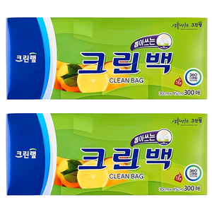 크린랲 뽑아쓰는 크린백 대 30 x 45 cm, 대(L), 300개입, 2개
