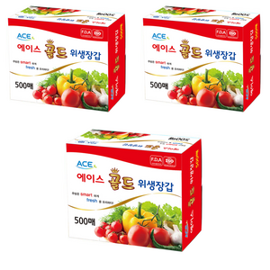 에이스 골드 위생장갑, 500개입, 3개