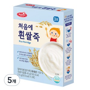 베베스트 처음에 흰쌀죽 3p, 5개, 45g