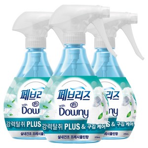 페브리즈 다우니 섬유탈취제 실내건조 프레시클린향 본품, 370ml, 3개