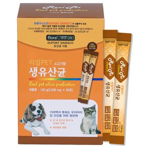 리얼PET 반려동물 생유산균 영양제, 소고기향, 120g, 1개, 장건강/유산균