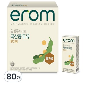 이롬 황성주 박사의 국산콩 두유 무가당, 190ml, 80개