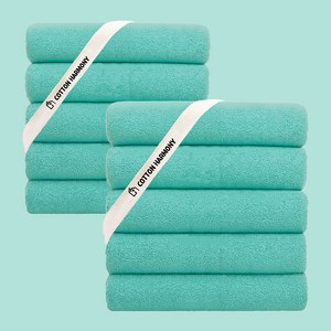 코튼하모니 프리미엄 호텔 수건 200g 40수 코마사, 아쿠아 민트, 10개