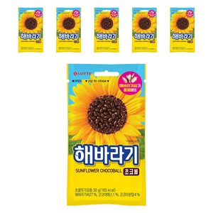 롯데웰푸드 해바라기 초코볼, 30g, 6개