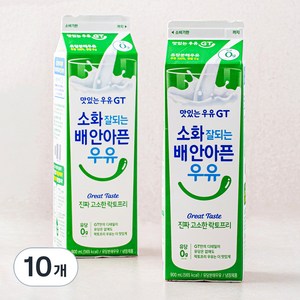 남양유업 맛있는우유GT 소화가 잘되는 고소한 락토프리, 900ml, 10개