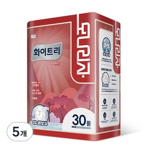 모나리자 화이트리 블랑 플러스 천연펄프 3겹 고급롤화장지, 30m, 30롤, 5개