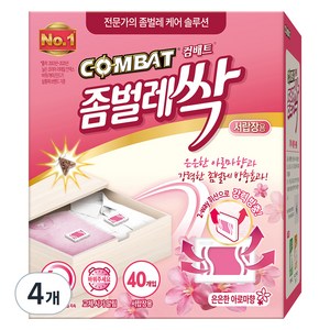 컴배트 좀벌레싹 서랍장용 아로마향 방충제 40p, 20g, 4개