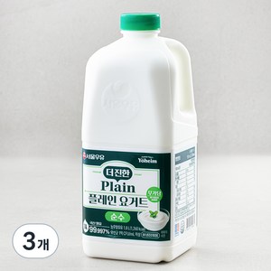 서울우유 더 진한 순수 플레인 요거트, 1.8L, 3개