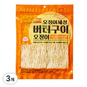 오징어세상 버터구이 오징어, 80g, 3개