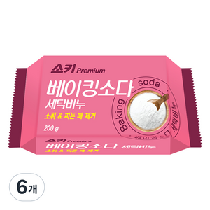 소키 베이킹 소다 세탁비누, 200g, 6개