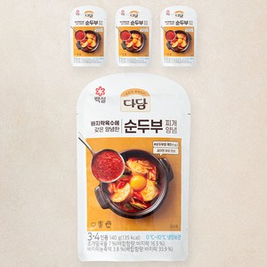 다담 순두부찌개 양념, 140g, 4개입