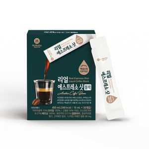 맥널티커피 리얼 에스프레소 샷 블랙 액상 스틱 커피, 15ml, 30개입, 1개