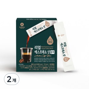 맥널티커피 리얼 에스프레소 샷 블랙 액상 스틱 커피, 15ml, 30개입, 2개