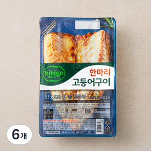 비비고 한마리 고등어 구이 (냉장), 140g, 6개