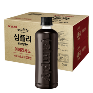 아카페라 심플리 아메리카노 무라벨, 400ml, 20개