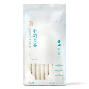 쌀명당 씻어나온 깨끗한쌀 한끼톡톡 청결미, 1.5kg, 1개