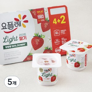 요플레 라이트 딸기 6개입, 480g, 5개