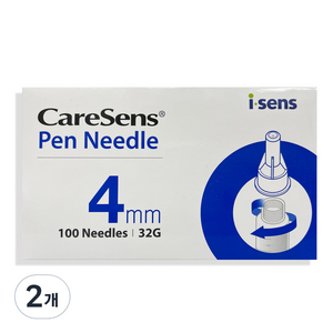 isens 케어센스 멸균주사침 4mm 32G, 100개입, 2개