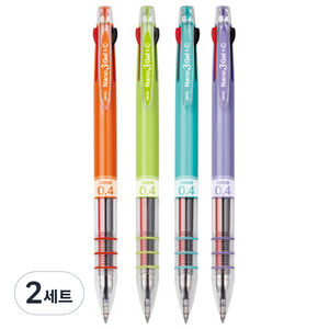 자바펜 0.4mm 나노3겔&C 다색펜 4p, 오렌지 + 라임 + 민트 + 라벤더, 2세트