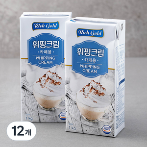 리치골드 휘핑크림, 1kg, 12개