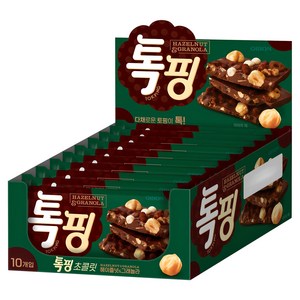 오리온 톡핑 헤이즐넛&그래놀라, 43g, 10개