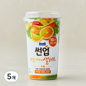 썬업 과일야채 샐러드주스 녹황, 190ml, 5개