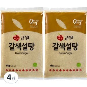 큐원 갈색설탕, 3kg, 4개