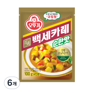 오뚜기 백세카레 순한맛, 100g, 6개