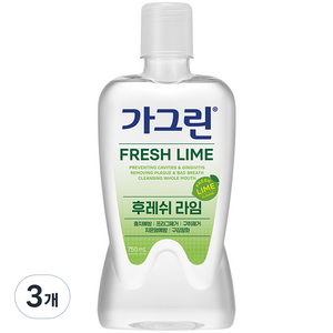 가그린 후레쉬라임 구강청결제 750ml, 3개