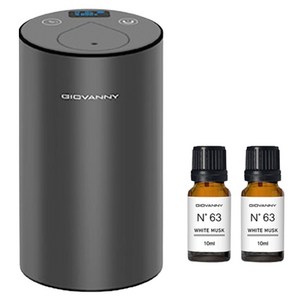 GIOVANNY 차량용 무선 아로마 디퓨저 + 오일 10ml 2p 세트, 화이트머스크, 1세트