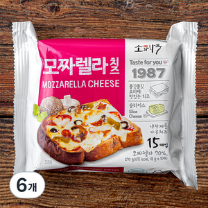 소와나무 한장 한장 포장된 모짜렐라치즈, 270g, 6개