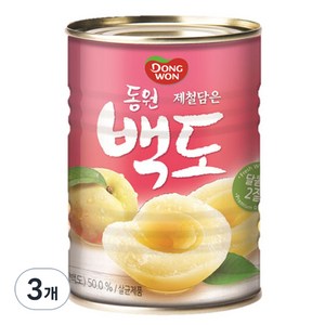 동원 백도 복숭아 통조림, 3개, 400g