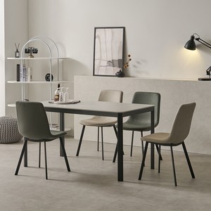 보니애가구 에븐 포세린 1400 부채꼴 세라믹 식탁의자세트 4인용 방문설치