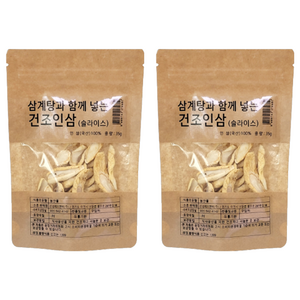 몸애조화 삼계탕과 함께 넣는 건조인삼 슬라이스, 35g, 2개