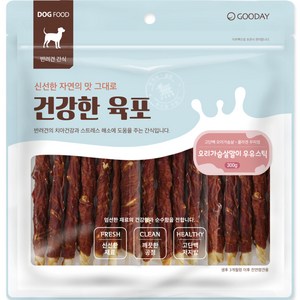 굿데이 강아지 건강한 육포 껌, 오리가슴살 + 우유 혼합맛, 300g, 1개