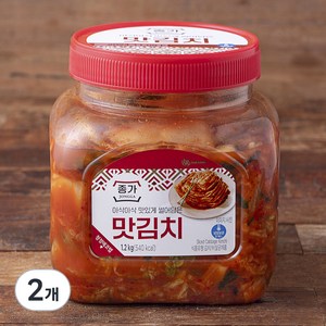 종가 아삭아삭 맛있게 썰어담은 맛김치, 1.2kg, 2개